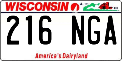 WI license plate 216NGA