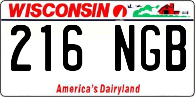 WI license plate 216NGB