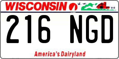 WI license plate 216NGD