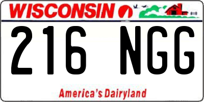 WI license plate 216NGG