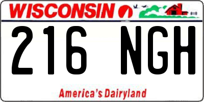 WI license plate 216NGH