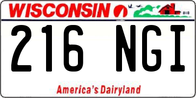 WI license plate 216NGI