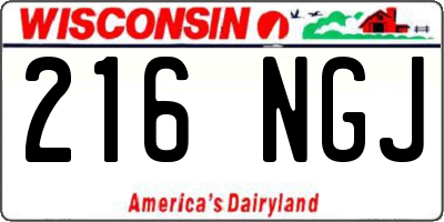 WI license plate 216NGJ