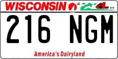 WI license plate 216NGM