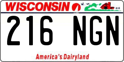 WI license plate 216NGN