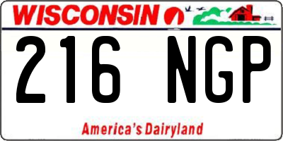 WI license plate 216NGP