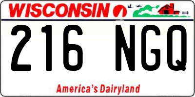 WI license plate 216NGQ