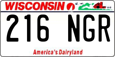 WI license plate 216NGR