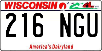 WI license plate 216NGU