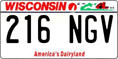 WI license plate 216NGV