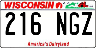 WI license plate 216NGZ