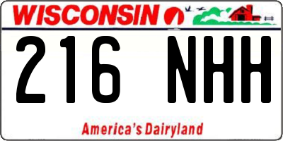 WI license plate 216NHH