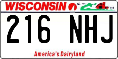 WI license plate 216NHJ