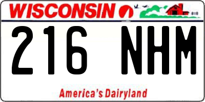 WI license plate 216NHM
