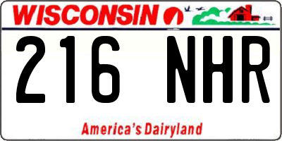 WI license plate 216NHR