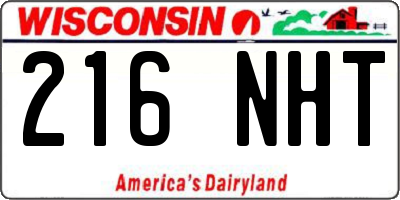 WI license plate 216NHT
