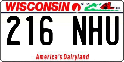WI license plate 216NHU