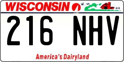 WI license plate 216NHV