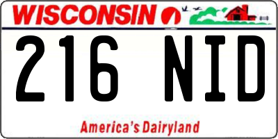 WI license plate 216NID