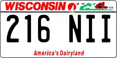 WI license plate 216NII