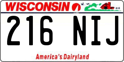WI license plate 216NIJ