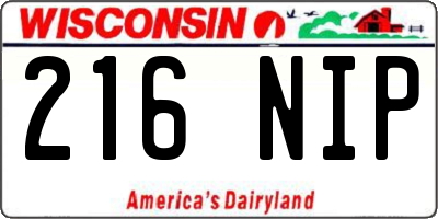 WI license plate 216NIP