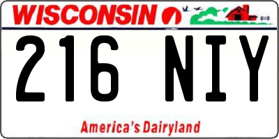 WI license plate 216NIY