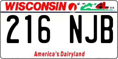 WI license plate 216NJB