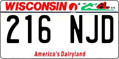 WI license plate 216NJD