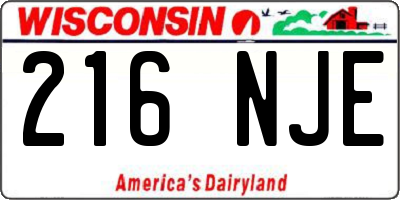 WI license plate 216NJE