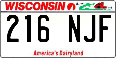 WI license plate 216NJF