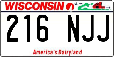 WI license plate 216NJJ