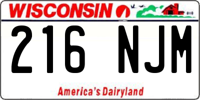 WI license plate 216NJM