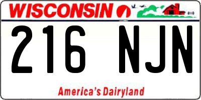 WI license plate 216NJN