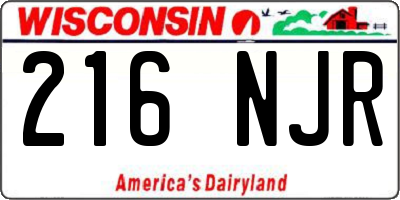 WI license plate 216NJR