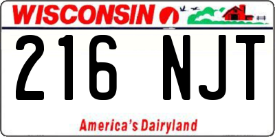 WI license plate 216NJT