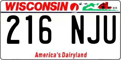 WI license plate 216NJU