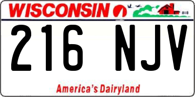WI license plate 216NJV