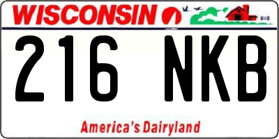 WI license plate 216NKB