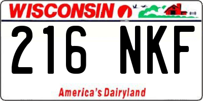 WI license plate 216NKF