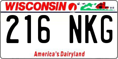 WI license plate 216NKG