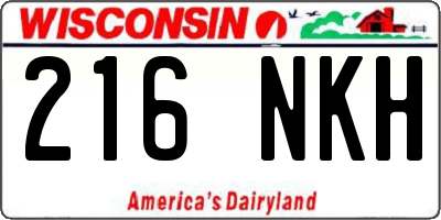 WI license plate 216NKH