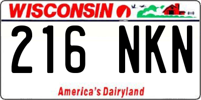 WI license plate 216NKN