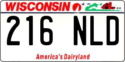 WI license plate 216NLD