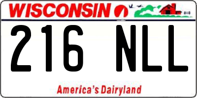 WI license plate 216NLL