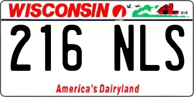 WI license plate 216NLS