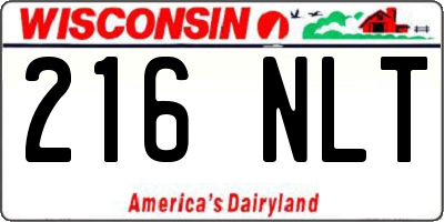 WI license plate 216NLT