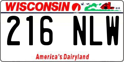 WI license plate 216NLW