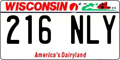 WI license plate 216NLY
