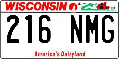 WI license plate 216NMG